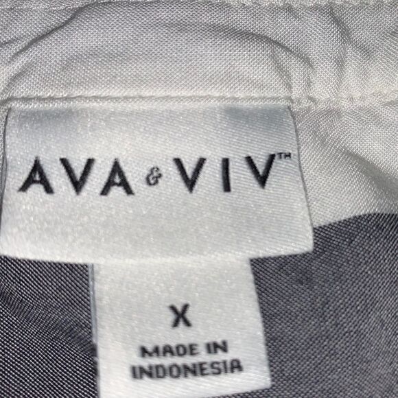 Ava & Viv Plus Striped Short Sleeve Blouse - Picture 5 of 9